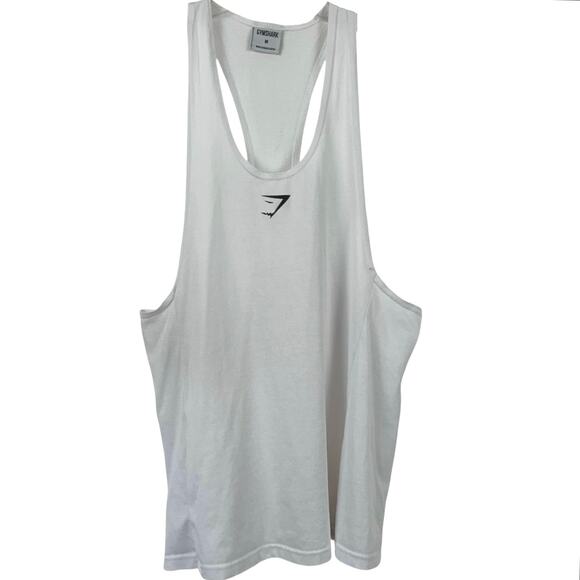 Gymshark Women Sleeveless Racerback Tank Top White Activewear Gym Size Medium - Picture 1 of 6